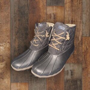 Sperry Black Quilted Duck Boots